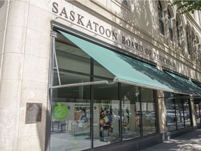 The Saskatoon Public Schools office in downtown Saskatoon. The division has had to reduce support staff positions to balance its 2021-22 budget with an $8-million deficit. The building is shown in Saskatoon, Wednesday, June, 16, 2021. Kayle Neis/Saskatoon StarPhoenix
