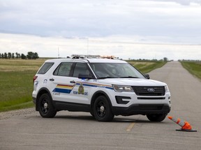 Lumsden RCMP on the scene of a serious single motor vehicle collision on Highway #734 between Lumsden and Regina on Friday, June 18, 2021.