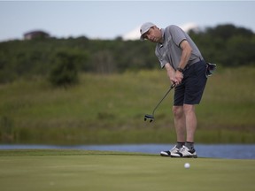 Bill Bergeron plays at the The Saskatoon Auto Clearing senior men's city golf championship located at the  Moon Lake Golf and Country Club outside Saskatoon, Wednesday, June, 23, 2021. Kayle Neis/`Saskatoon StarPhoenix