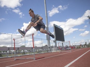 Elstow's Payne Wylie works out in Saskatoon on Wednesday.