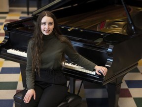Anika Zak, a fourth-year bachelor of music in music composition student, plays piano at the University of Regina.
