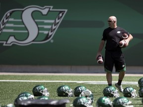 Saskatchewan Roughriders head coach Craig Dickenson, shown at Mosaic Stadium in 2019, is preparing for his second season as the Saskatchewan Roughriders' head coach.