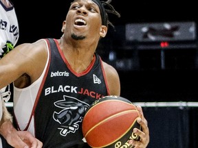 Ottawa BlackJacks guard Kadre Gray scored 18 points in an 82-69 victory over the visiting Saskatchewan Rattlers. ERROL MCGIHON/Postmedia ORG XMIT: POS2106241932358269