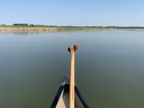 Heading downstream on the South Saskatchewan River.