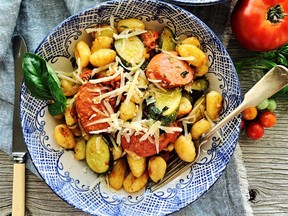 Garlic sausage and gnocchi skillet dinner