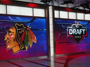 With the 32nd pick in the 2021 NHL Entry Draft, the Chicago Blackhawks select Nolan Allan during the first round of the 2021 NHL Entry Draft at the NHL Network studios on July 23, 2021 in Secaucus, New Jersey.