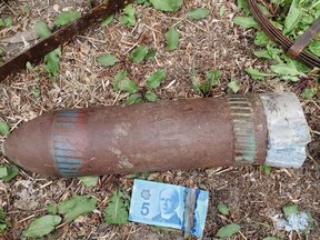 A WWII military ordnance was discovered in a Saskatoon backyard Thursday July 22, 2021.