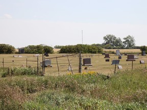 The cemetery where locals from North Portal, Sask., and Portal, ND, used to meet. Canadians would stay on the grassy approach at left, while Americans could enter the cemetery. Arthur White-Crummey/ Regina Leader-Post