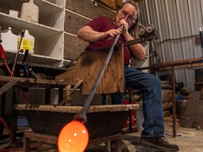 Don Pell is a glassblower, blacksmith and welder in Bellevue, Sask.