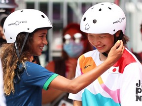 Nishiya came out on top of an unusually young field of competitors, with all three medallists in their teens. Brazilian silver medallist Rayssa Leal is also 13, while bronze medallist Funa Nakayama, also from Japan, is 16.