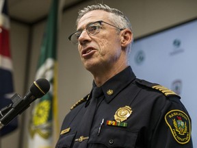 Saskatoon Fire Chief Morgan Hackl at City Hall in Saskatoon on Thursday, March 12, 2020.