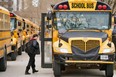 High school students leave Beal Secondary School in London, Ontario on March 13, 2020 on their last day of classes before a 3 week break imposed by the Ontario government to slow the spread of the novel coronavirus, COVID-19.