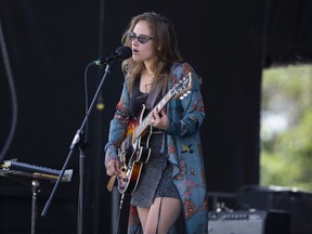 Ava Wild performs at the Regina Folk Festival's first drive-in concert at the Conexus Arts Centre in Regina on Aug. 14, 2020.
