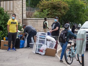 It’s move-in day for residences on the U of S campus on Aug. 31, 2021. People unload possessions near the Memorial Union Building before moving into dorms.