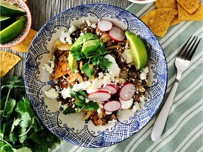 Chilaquiles with Chorizo and Lentils