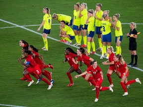 Canada beat Sweden on penalties in the Olympic gold-medal women's soccer final.