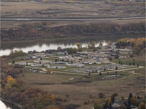 Saskatoon's wastewater treatment plant is seen in this aerial photo in Saskatoon, SK on Tuesday, October 2, 2018.(Saskatoon StarPhoenix/Liam Richards)