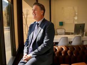 Greater Saskatoon Chamber of Commerce CEO Jason Aebig poses in his office in downtown Saskatoon.