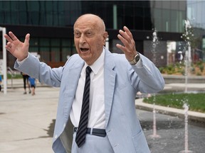 Developer and professor K.W. Nasser attends the opening of K.W. Nasser Plaza, a public space between the three towers on Spadina Crescent near river landing that will pay tribute to him.
