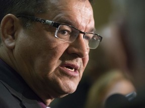 MLA Buckley Belanger speaks to media at the Saskatchewan legislature.