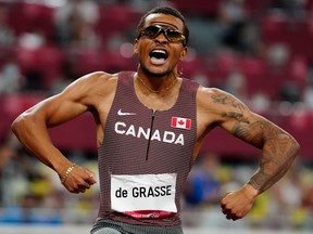 Andre De Grasse won gold in the Olympic 200m on Wednesday. He crossed the line in a national record time of 19.62 after a dominant run, holding off American Kenny Bednarek (19.68) and Noah Lyles (19.74).