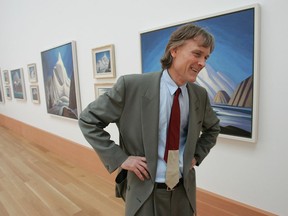 David Thomson with works by Lawren S. Harris in the Thomson Canadian Gallery at the Art Gallery of Ontario in 2008.