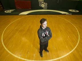 University of Saskatchewan Huskies wrestler Logan Sloan, a former U Sports national champion and rookie of the year, stands for a photograph in the U of S wrestling room in Saskatoon on Wednesday, February 27, 2019.