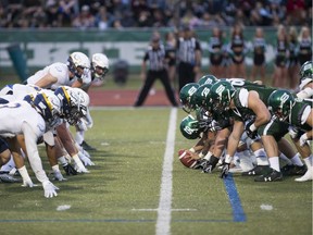 The Huskies line up against UBC during their 2019 season opener.