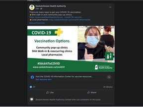 The Saskatchewan Health Authority is trying out restricting comments on its social media posts amid high volumes and abusive comments.