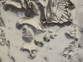 An exhibit photo at Greg Fertuck's first-degree murder trial shows an aerial shot of the gravel pit where Sheree Fertuck was last seen.