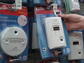 CO detectors on a shelf