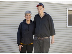 Cynthia Thurlow, left, and Christopher Boerma outside their home on Friday, October 15, 2021 in Regina. Boerma is considered a high-risk offender.