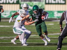 The University of Saskatchewan Huskies hosted the Alberta Golden Bears in Saskatoon on Oct. 16, 2021.