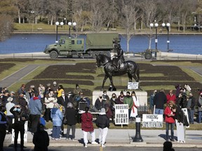 The SIStem is Broken Rally was held out front of the Legislative Building on the first day of the fall legislature on Wednesday, October 27, 2021 in Regina.