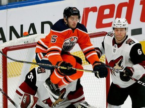 Edmonton Oiler Josh Archibald (left). (PHOTO BY LARRY WONG/ POSTMEDIA)