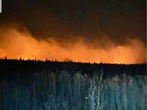 The Bell fire burns near Hudson Bay. Photo provided by Prince Albert Grand Council on Oct. 4, 2021. (Saskatoon StarPhoenix).