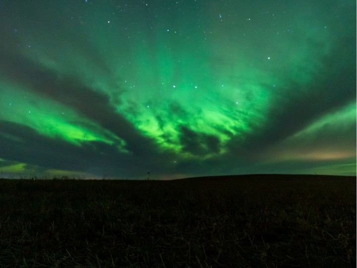  The aurora borealis, also known as the northern lights, lights up the sky east of Highway 41 outside of Aberdeen on Wednesday, Nov. 3.
