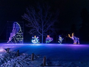 New light installations of BHP Enchanted Forest were displayed at Light up the Forest event at the Saskatoon Forestry Farm Park, Nov. 18, 2021.