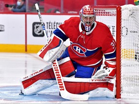 Carey Price tends net for the Habs.