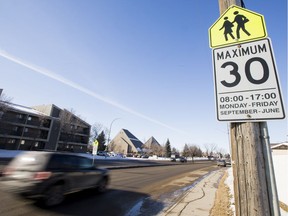 Saskatoon school zones are currently in effect from 8 a.m. to 5 p.m. Monday to Friday from September to June. Saskatoon city council is expected to vote this month on extending the zone hours to 7 a.m. to 9 p.m. 365 days a year.