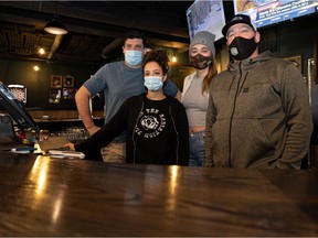 Loosey's Good Times Joint was opened in Eastview in May by, from left, co-owner Ian Brown, employee Anisha Yathon, and co-owners Ayrin Bressers and Bo Clegg. The Restaurant and Pub is open daily 7:30 a.m. to 2 a.m., and features a high quality breakfast, lunch and dinner menu and owners who like to have fun. Photo taken in Saskatoon on Tuesday, November 23, 2021.