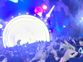 Attendees standing in close oroximity during rap star Travis Scott's Astroworld festival in Houston, Texas, U.S., in this still image from social media video Nov. 5.