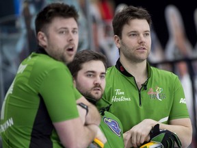 Braeden Moskowy (left) will not play at the upcoming Canadian Olympic curling trials.
