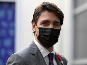 Prime Minister Justin Trudeau during the COP26 UN Climate Change Conference in Glasgow, Scotland on Nov. 2, 2021.