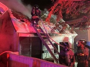 The Saskatoon Fire Department battles a blaze on the 200 block of Avenue L South.