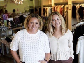Deena Simair (left) and Abbie Ginther opened Belong Boutique in University Heights in August 2021. The store offers a wide selection of women's apparel brands with virtually all sizes available. The duo's goal is to offer a personal shopping type of experience and offer comfortable clothes meant to fit each customer, instead of the customer made to fit the clothes. Photo taken August 2021 by Ashlyn George.