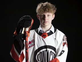 Saskatoon's Zach Moore was selected by his hometown Saskatoon Blades in the 2021 WHL Prospects Draft. (Saskatoon Contacts photo)