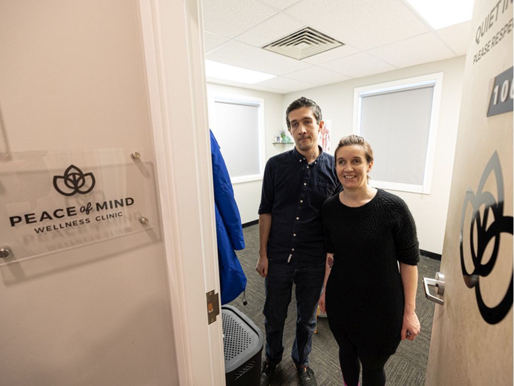  Siblings Brennan Lane, left, and Brittney Bazin opened Peace of Mind Wellness in March 2021. The two siblings, who are both blind, teamed up together to provide counselling, massage therapy and reflexology services. They also like to show young people with disabilities that they can reach their career goals. Photo taken in Saskatoon on Dec. 10, 2021.