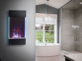 When wall space is at a premium, a vertical electric fireplace is the solution. Napoleon’s Allure vertical electric fireplace can transform any room.