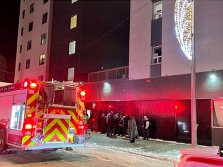  Fire crews extinguish a fire at a suite at the Lighthouse Assisted Living on Friday, Dec. 10.